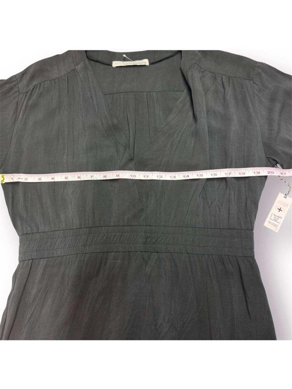 Stillwater Raye Mini Dress Charcoal Cream Fringe Medium NWT - Picture 6 of 12